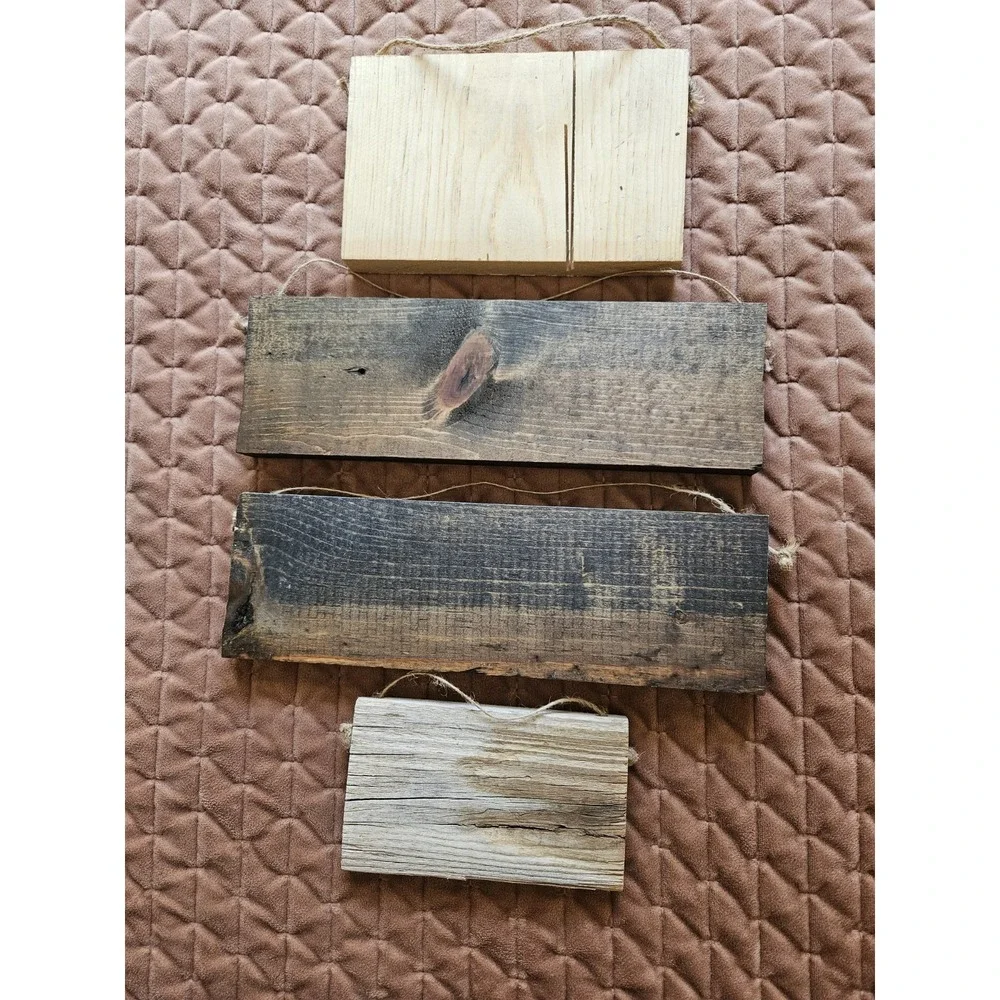 Four Piece Hand Painted Wood Signs (Family - Hope - Pray - Joy) Measure. Below